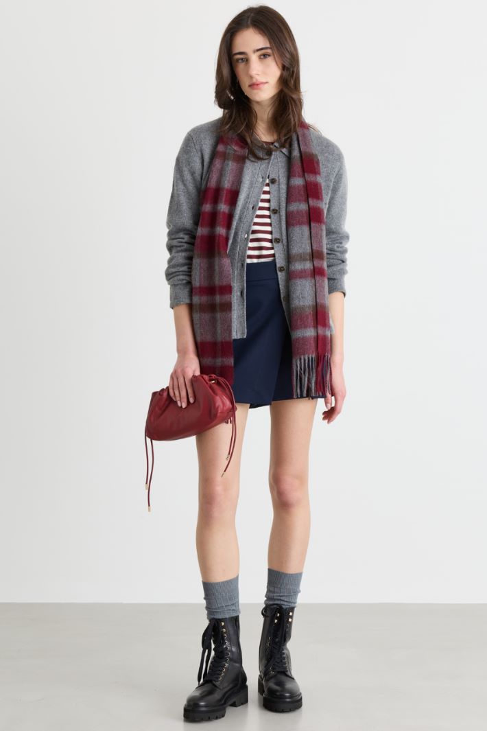 Cardigan à col chemise - GRIS - Intrend