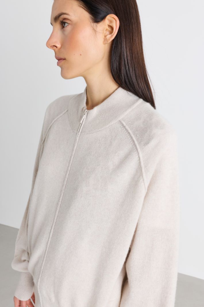 Cardigan con zip - BEIGE - Intrend - 3