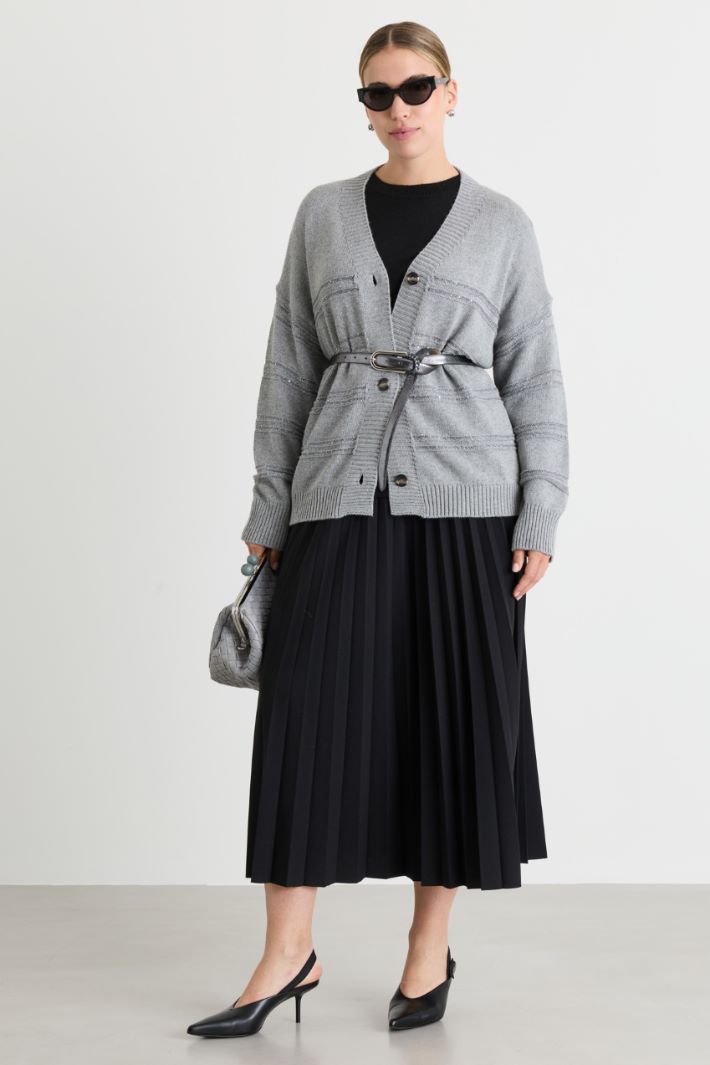 Striped cardigan - GREY - Intrend