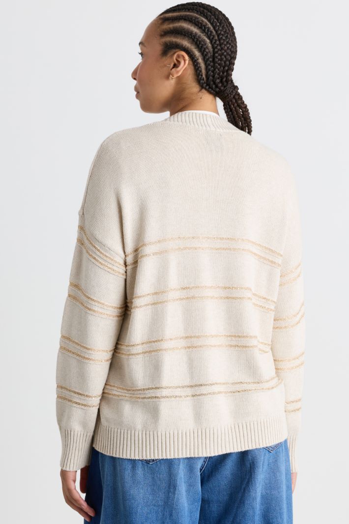 Gestreifter Cardigan - BEIGE GOLD - Intrend - 4