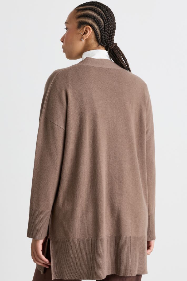 Cardigan lungo con spacchi - CAMMELLO - Intrend - 4