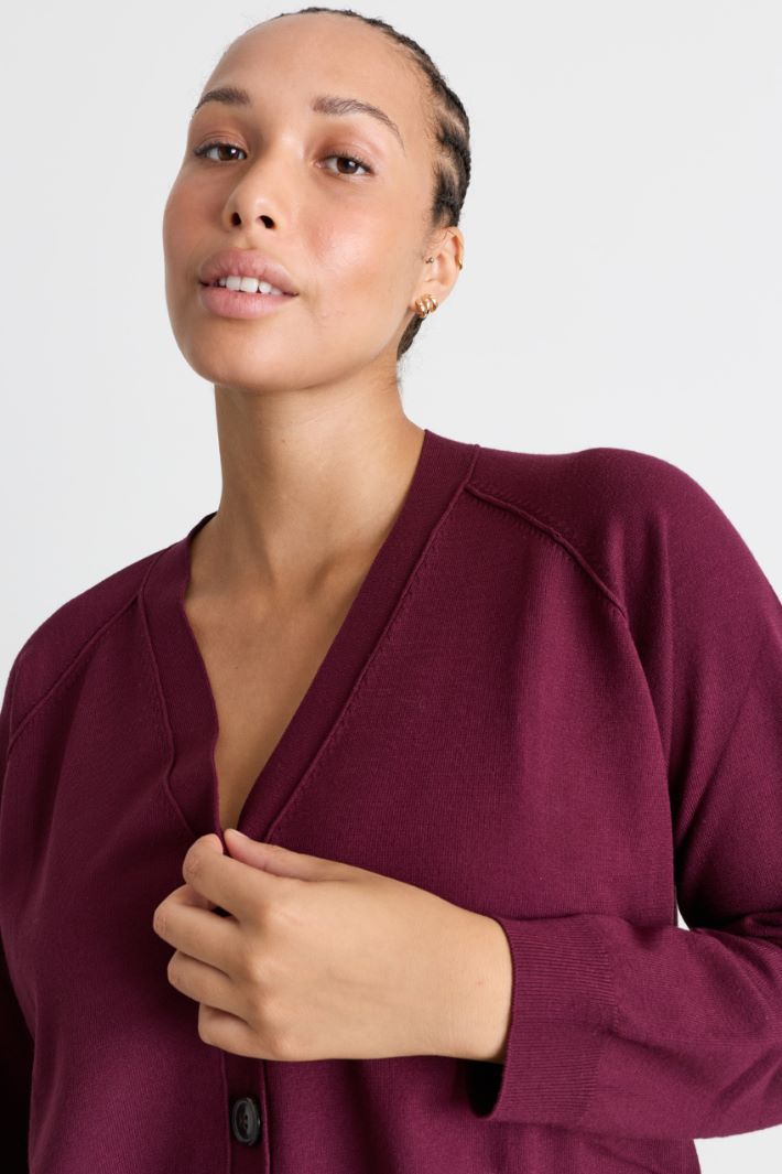Cardigan mit Raglanärmeln - BORDEAUX - Intrend - 3