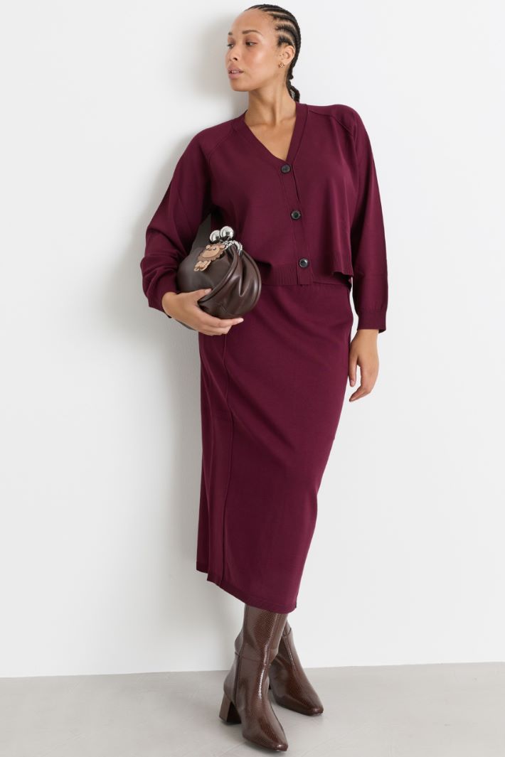 Cardigan mit Raglanärmeln - BORDEAUX - Intrend