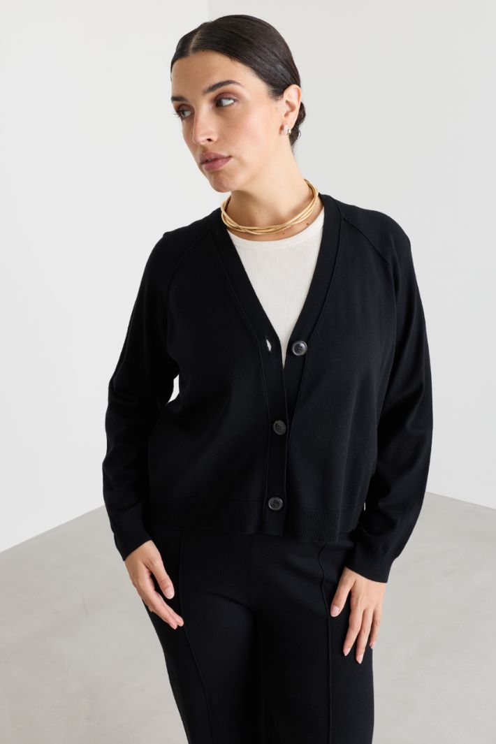Cardigan con maniche raglan - NERO - Intrend - 2