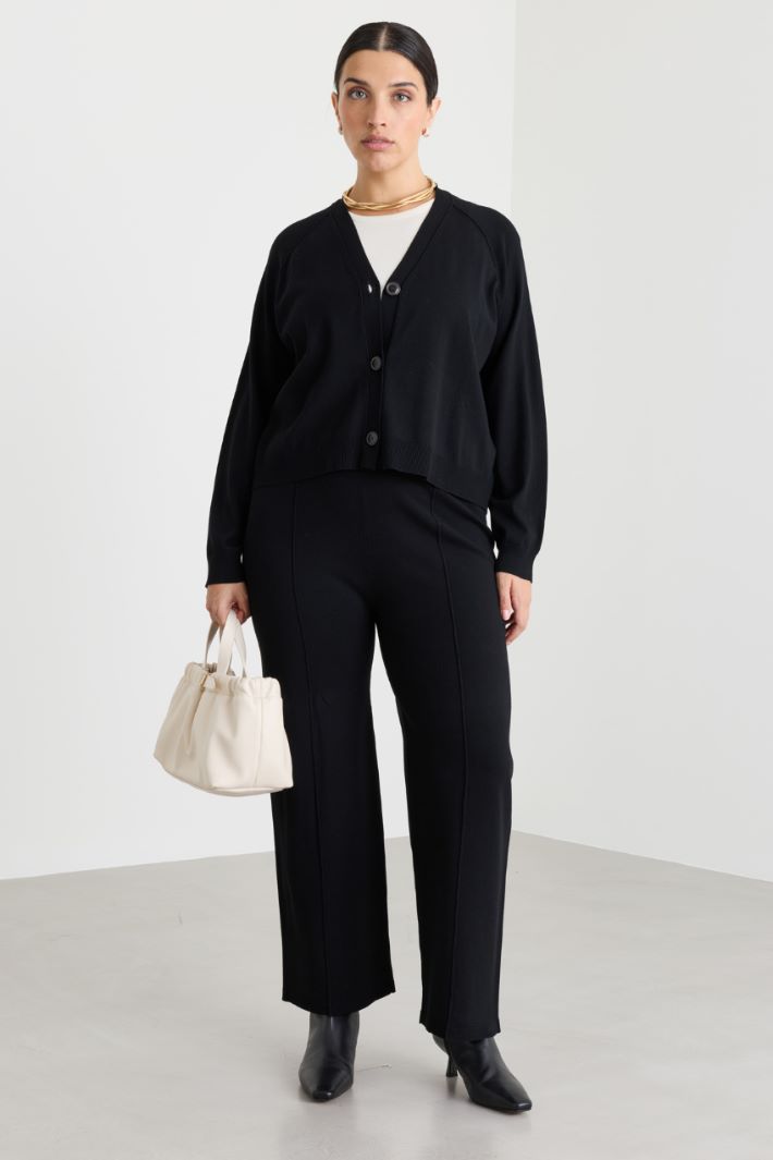 Cardigan con maniche raglan - NERO - Intrend