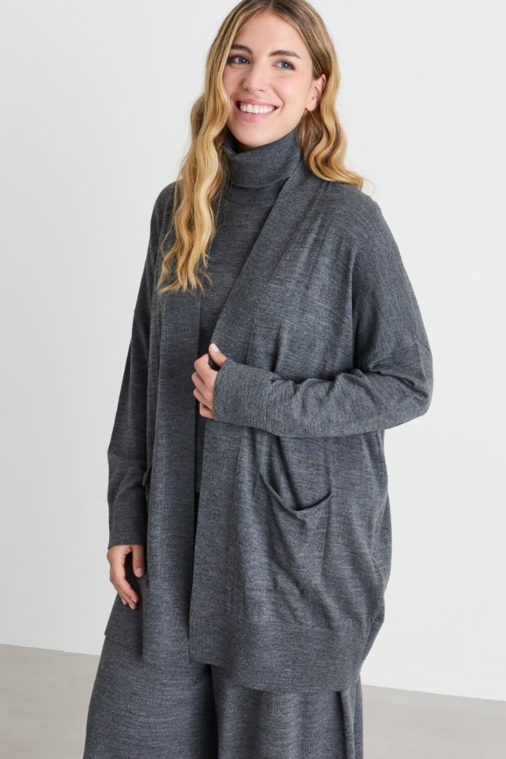 Offener Oversize-Cardigan - GRAU - Intrend - 2
