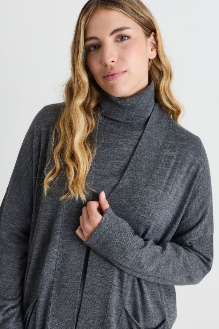 Offener Oversize-Cardigan - GRAU - Intrend - 3