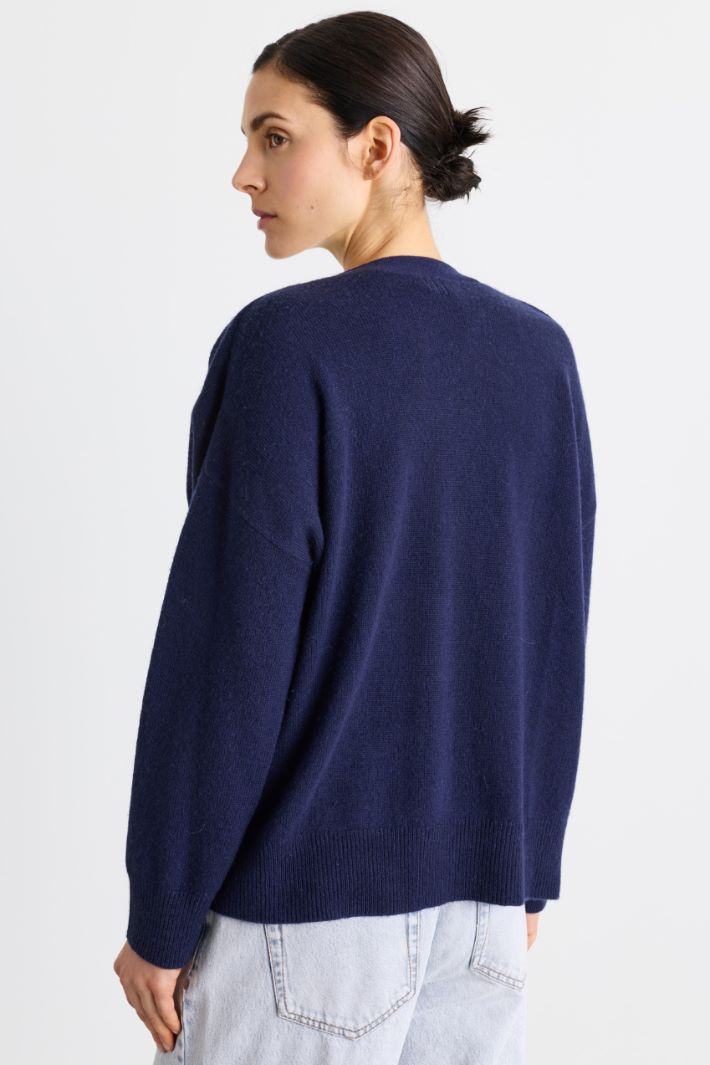 Boxy cardigan - BLUE - Intrend - 4
