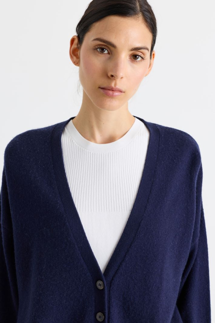 Boxy cardigan - BLUE - Intrend - 3