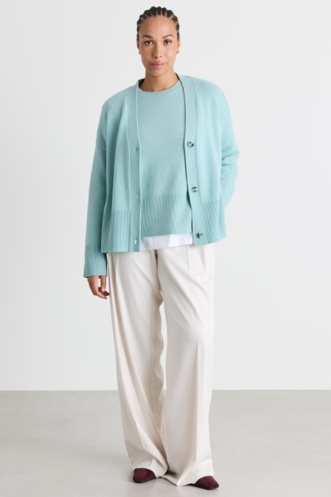 Cardigan in Boxy-Schnitt mit Schlitzen - Intrend