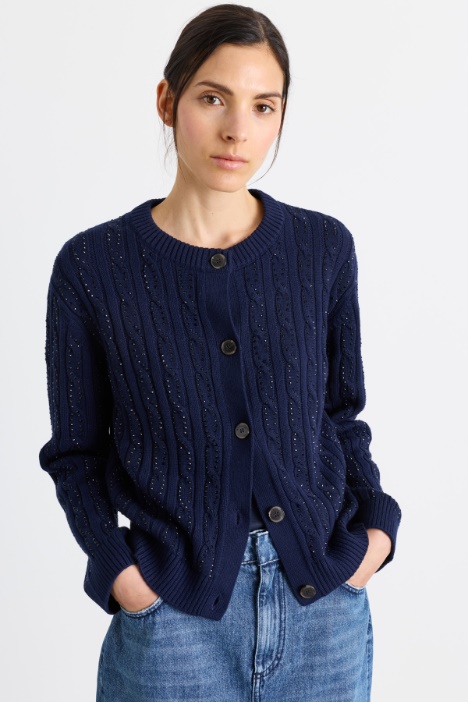 Cardigan torsadé à strass - Intrend