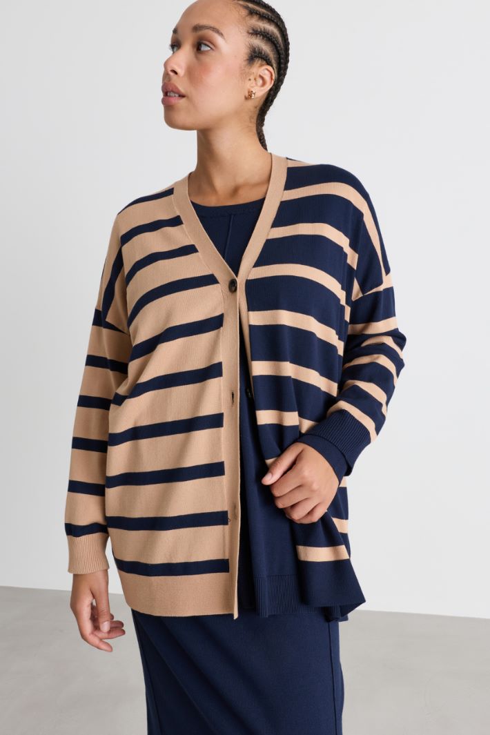 Cardigan à intarsia - BLEU CHAMEAU - Intrend - 2