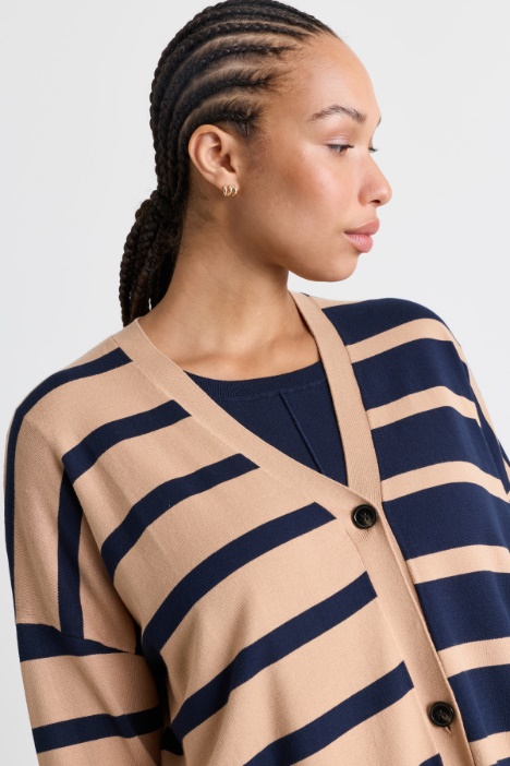 Cardigan con intarsio