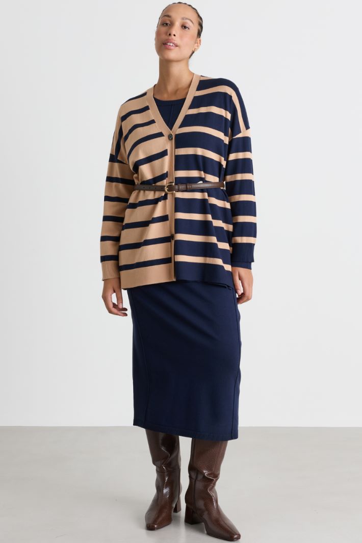 Cardigan à intarsia - BLEU CHAMEAU - Intrend