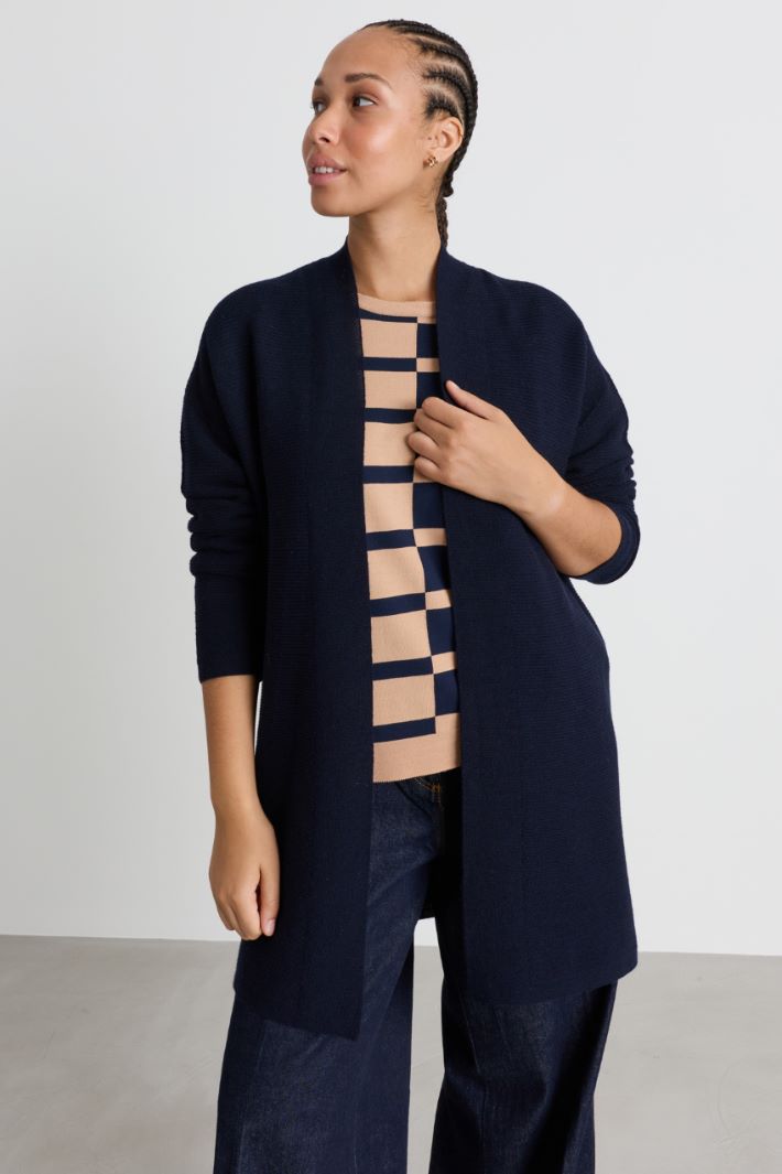 Open-front cardigan - BLUE - Intrend - 2