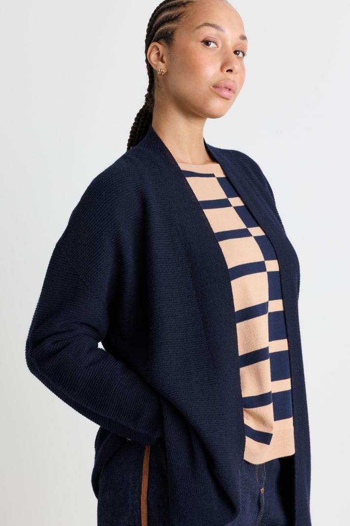 Open-front cardigan - BLUE - Intrend - 3