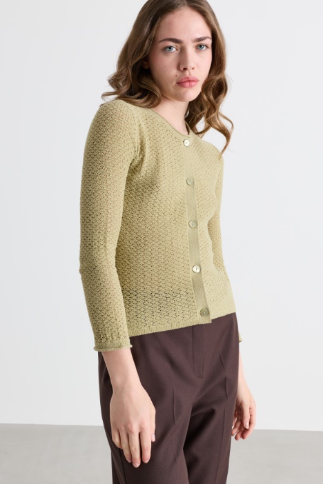 Cardigan en maille ajourée - Intrend