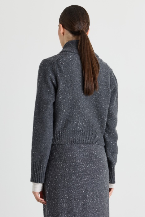 Cardigan crop con paillettes