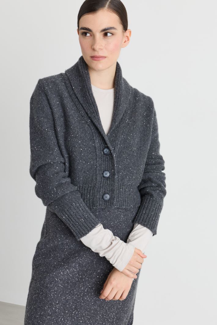 Sequin cardigan - GREY - Intrend - 2