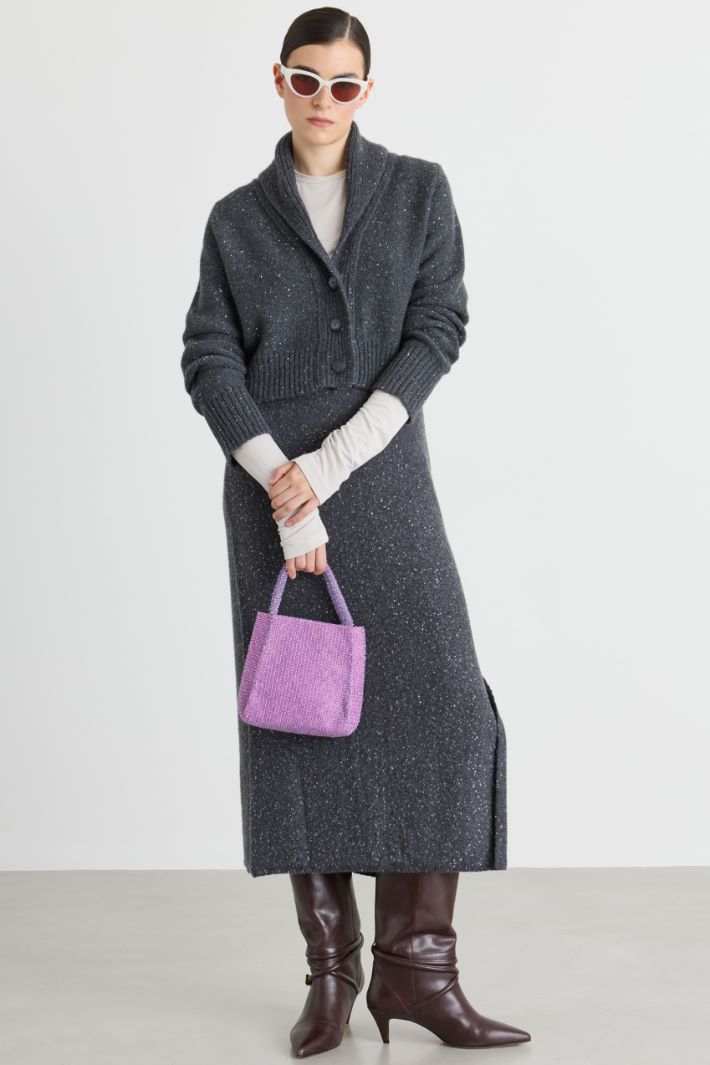 Sequin cardigan - GREY - Intrend