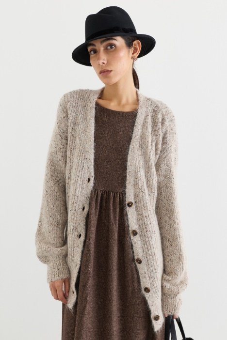 Textured Yarn Cardigan - Intrend