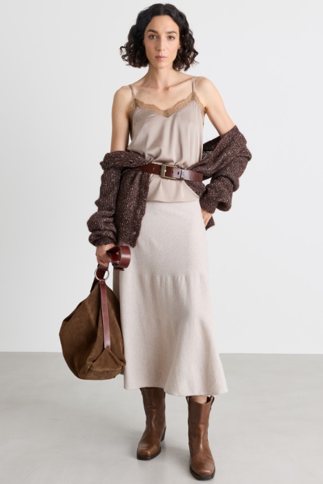 Cardigan in filato bottonato - Intrend