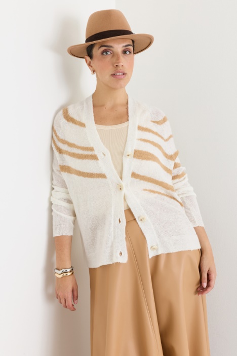Soft intarsia-knit cardigan - Intrend