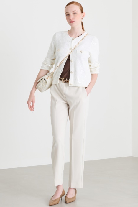 Bouclé-Cardigan mit Pailletten - Intrend