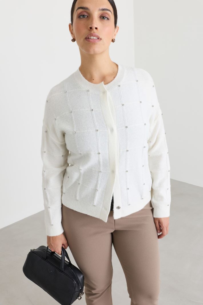 Cardigan à strass - BLANC - Intrend - 2