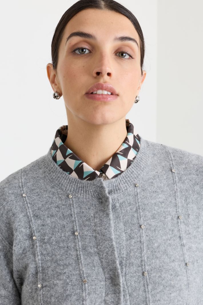 Cardigan à strass - GRIS - Intrend - 3