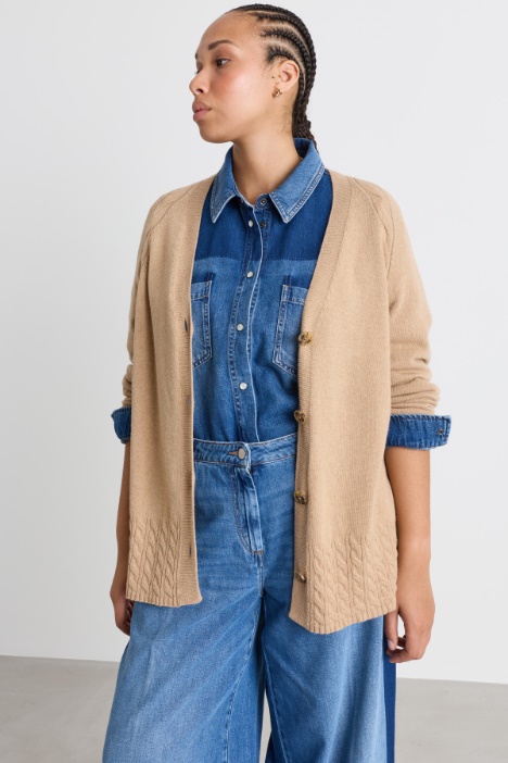 Cable-knit cardigan - Intrend