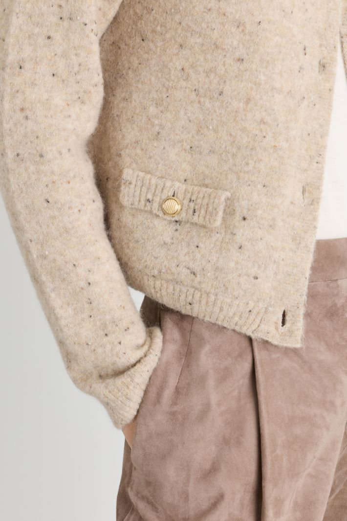 Cardigan con bottoni in metallo - BEIGE - Intrend - 3