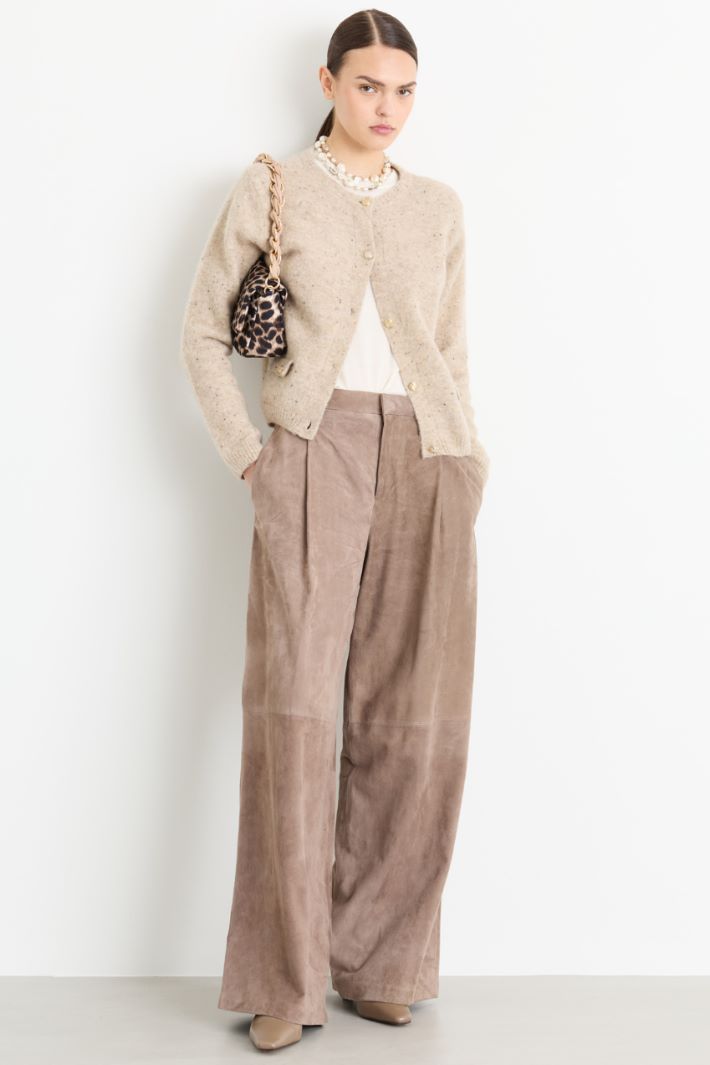 Cardigan con bottoni in metallo - BEIGE - Intrend