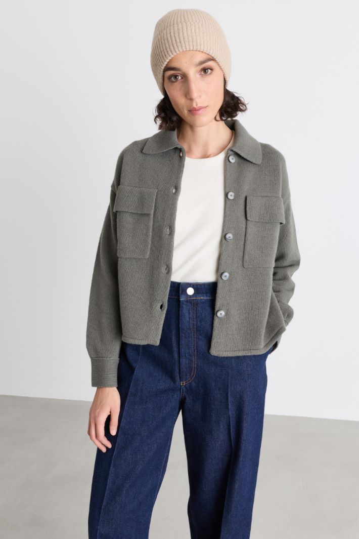 Boxy-Cardigan mit Brusttaschen - GRÜN - Intrend - 2