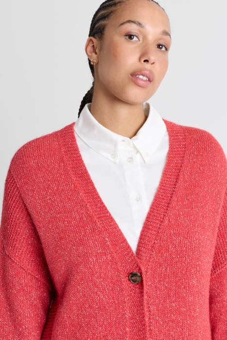 Cardigan lungo con scollo a V