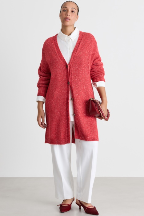 Langer Cardigan aus Lurex - Intrend