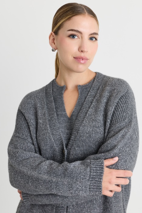 Cardigan lungo con scollo a V