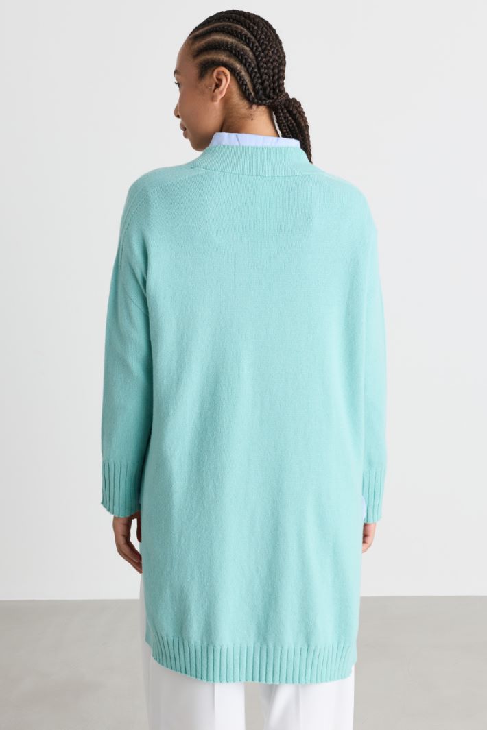 Cardigan long ouvert - VERT - Intrend - 4