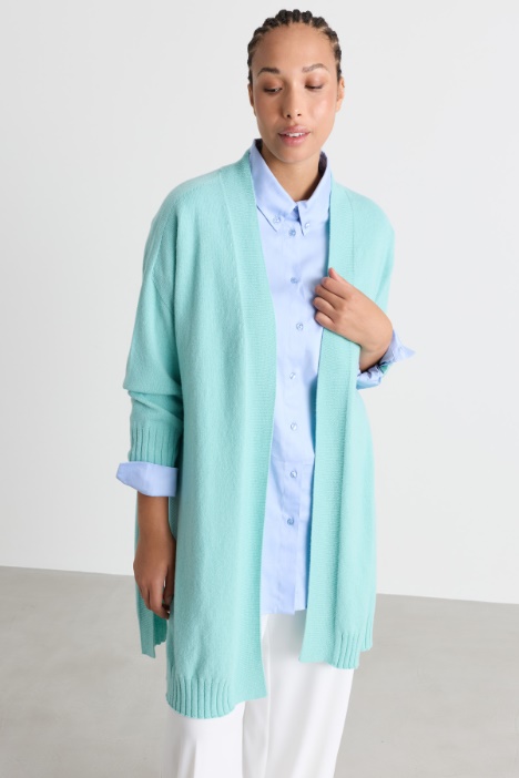 Longline open-front cardigan - Intrend
