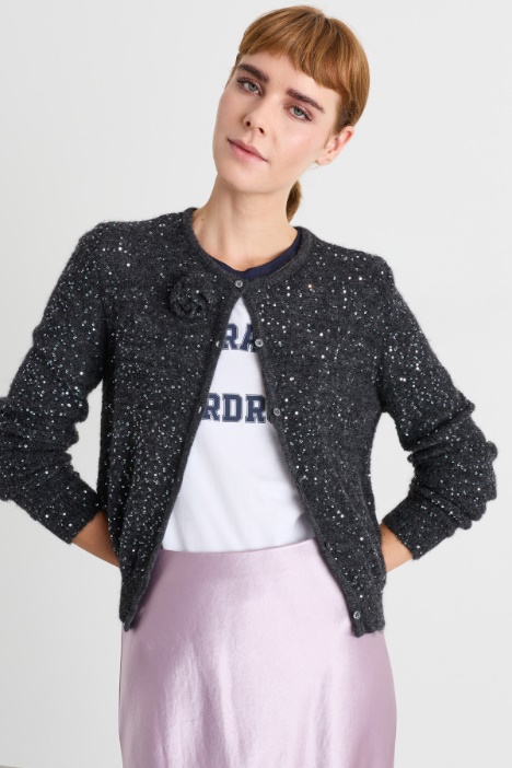 Strickcardigan mit Pailletten - Intrend