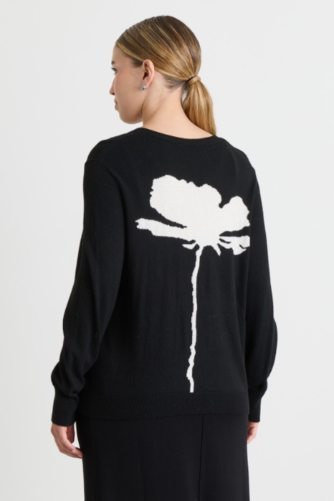 Cardigan con intarsio