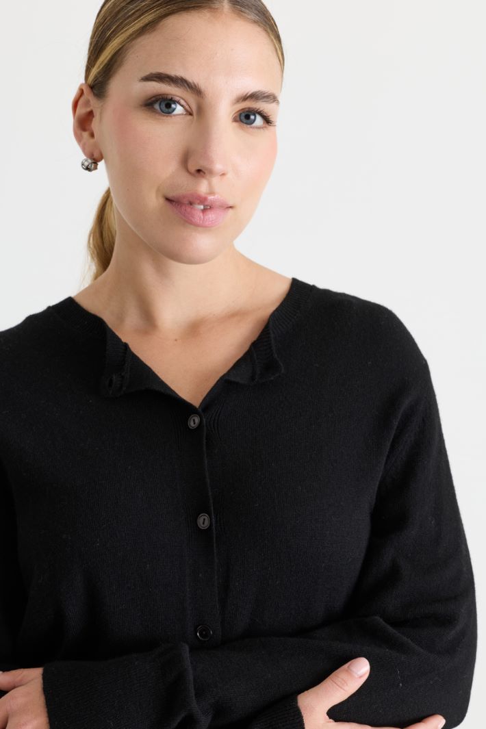 Cardigan à motif intarsia - NOIR BLANC - Intrend - 3