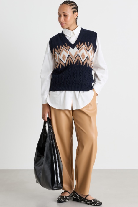 Weste mit Intarsien-Jacquard - Intrend