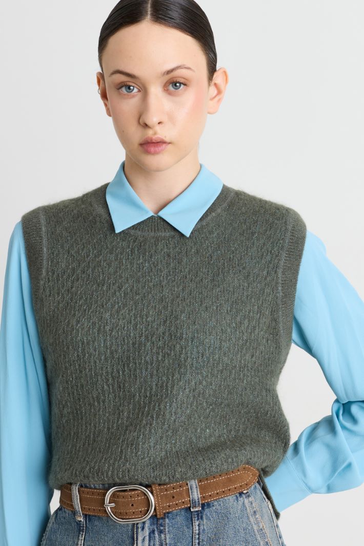 Side-Slit Slipover - GREEN - Intrend - 2