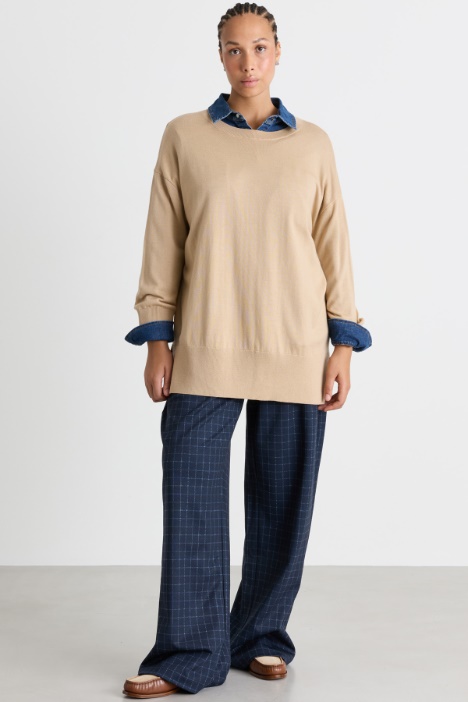 Oversize-Pullover mit Rippstrick - Intrend