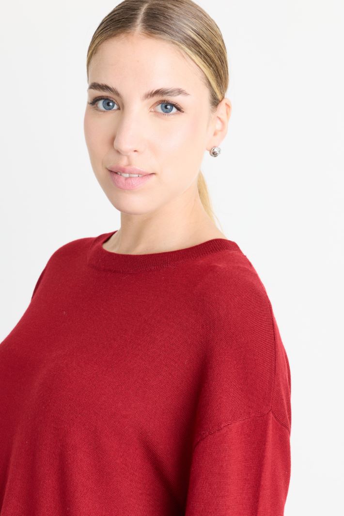 Oversize-Pullover mit Rippstrick - ROT - Intrend - 3
