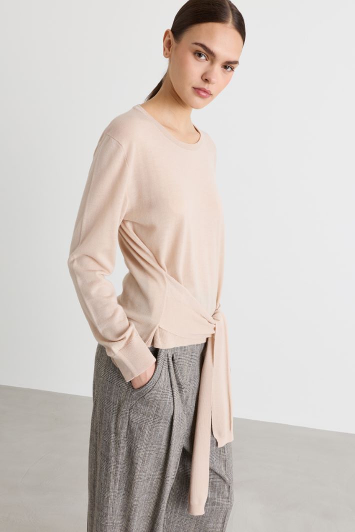 Jersey con cinturón - BEIGE - Intrend - 2
