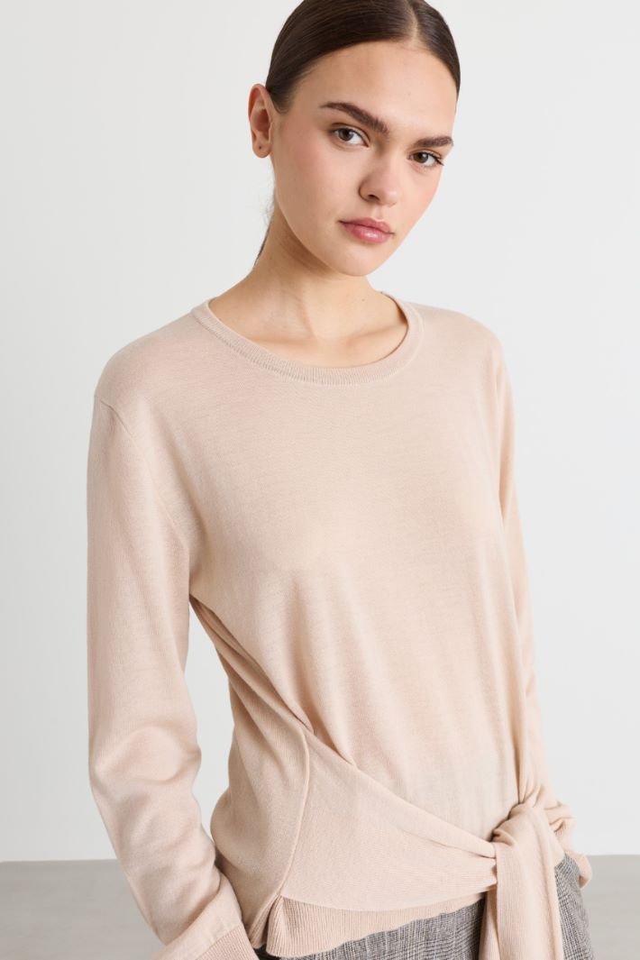 Belted Jumper - BEIGE - Intrend - 3