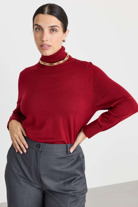 Semi-fitted roll-neck jumper - Intrend