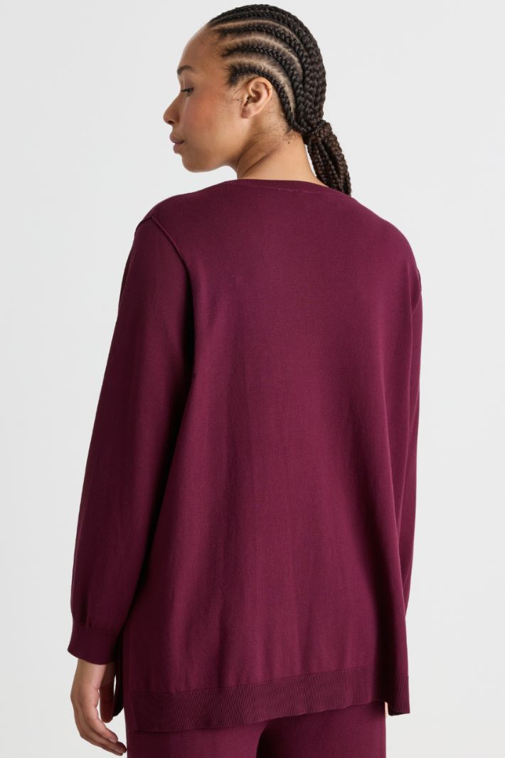 Split-hem jumper - BORDEAUX - Intrend - 4